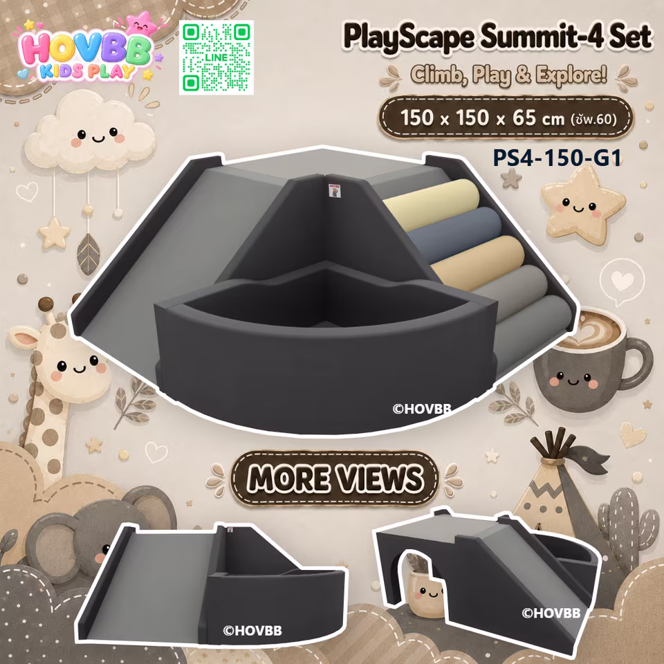 ชุดปีนป่าย PlayScape Summit 4 (G) รุ่นบ่อบอลสามเหลี่ยมเข้ามุม