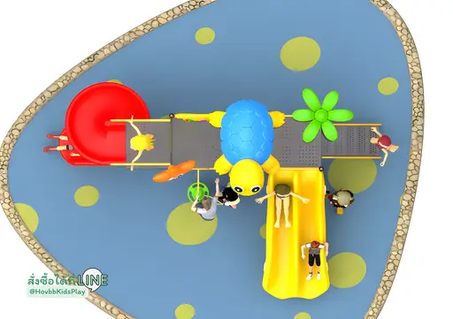 ของเล่นสนามเด็กพร้อมสไลเดอร์คู่และสไลเดอร์เกลียว