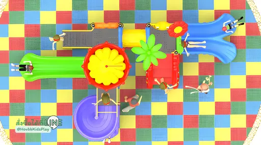 ของเล่นสนามเด็กเล็กกลางแจ้ง หลังคามงกุฎ