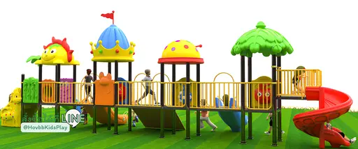 ของเล่นสนามเด็กอนุบาล outdoor สีสดใส