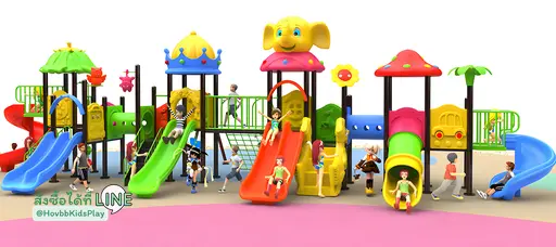 เครื่องเล่นสนามกลางแจ้ง Elephant Crown Adventure 