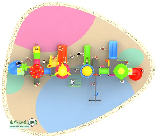 ของเล่นสนามเด็กอนุบาล ธีมช้างมงกุฎทอง