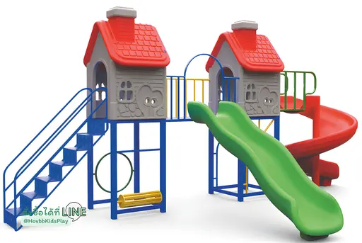 เครื่องเล่นสนามกลางแจ้ง Twin Cottage Playset