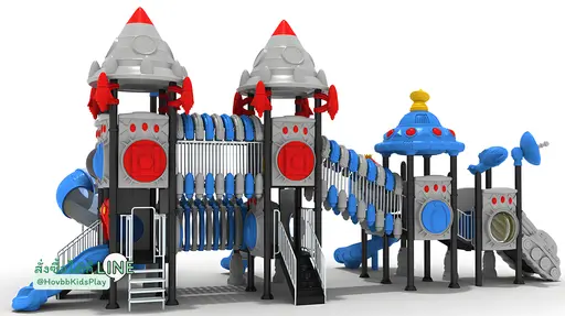 ของเล่นสนามเด็กอนุบาล ธีมจรวดและยานอวกาศ