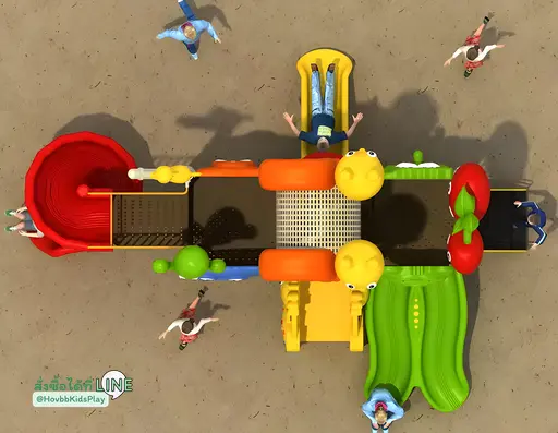 เครื่องเล่นสนามเด็กอนุบาลธีมดนตรีและสัตว์