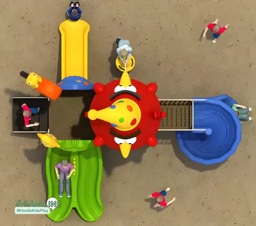 เครื่องเล่นสนามเด็กอนุบาลธีมสัตว์และดาว