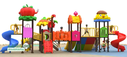 เครื่องเล่นสนามเด็กอนุบาลธีมลูกไก่และเห็ด