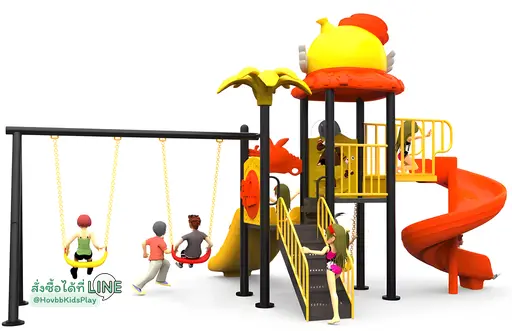 เครื่องเล่นสนามกลางแจ้งธีมยีราฟและต้นไม้