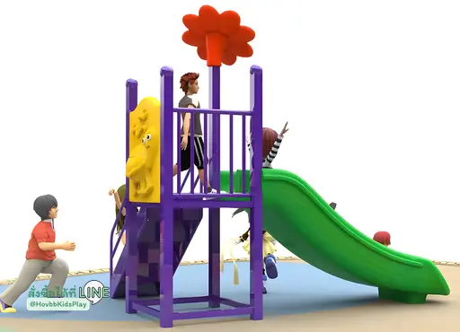เครื่องเล่นสนามขนาดเล็กธีมยีราฟและดอกไม้
