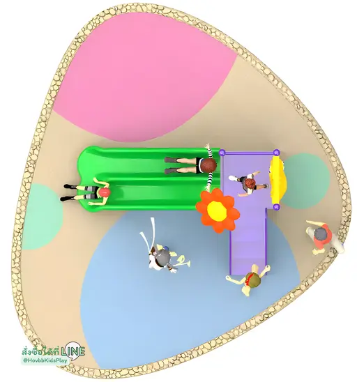 สนามเด็กเล่นกลางแจ้งขนาดเล็กสำหรับอนุบาล