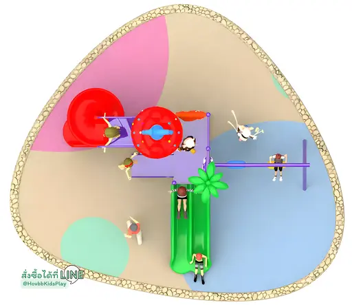 เครื่องเล่นสนามอนุบาลธีมยีราฟและแมลงเต่าทอง