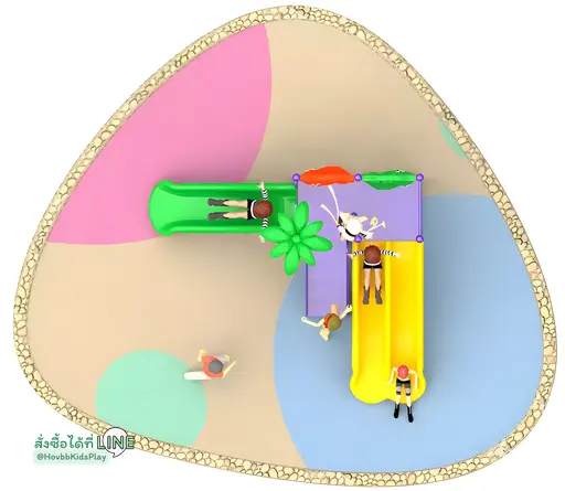 สนามเด็กเล่นขนาดเล็กสีสดใสสำหรับอนุบาล