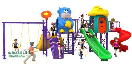 เครื่องเล่นสนามอนุบาล Stone House Flower Swing