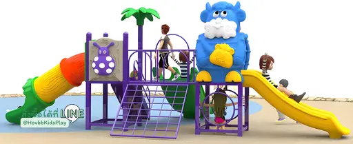 สนามเด็กเล่นกลางแจ้งธีมธรรมชาติพร้อมอุโมงค์สไลด์