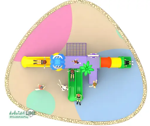 เครื่องเล่นสนามเด็กเล็กธีมแมลงเต่าทองและต้นไม้