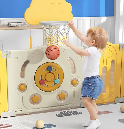 คอกกั้นเด็ก ลายไดโนเสาร์ มีประตูล็อค