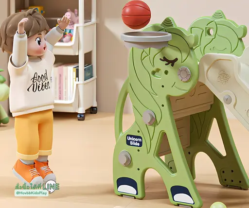 สไลเดอร์ยูนิคอร์น ใช้กับสระน้ำได้