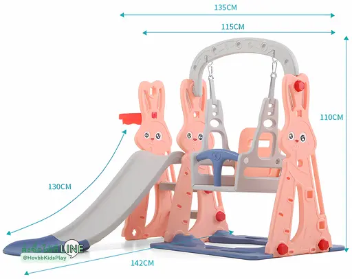 สไลเดอร์เด็กเล็ก พร้อมแป้นบาส เสริมพัฒนาการ